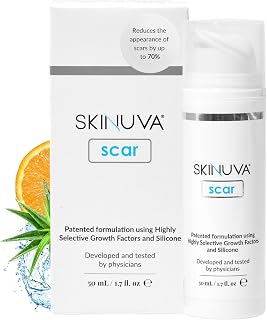 Skinuva® Next Generation Scar Cream - Advanced Silicone Scar Cream Matrix Formulated with Growth Factors & Clinically Proven to Help Reduce The Appearance of Scars (1.7 oz)