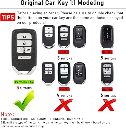 Miniatura 3 de Moonlinks Cubierta de llavero de material TPU 5 botones, Accord-5 botón-negro