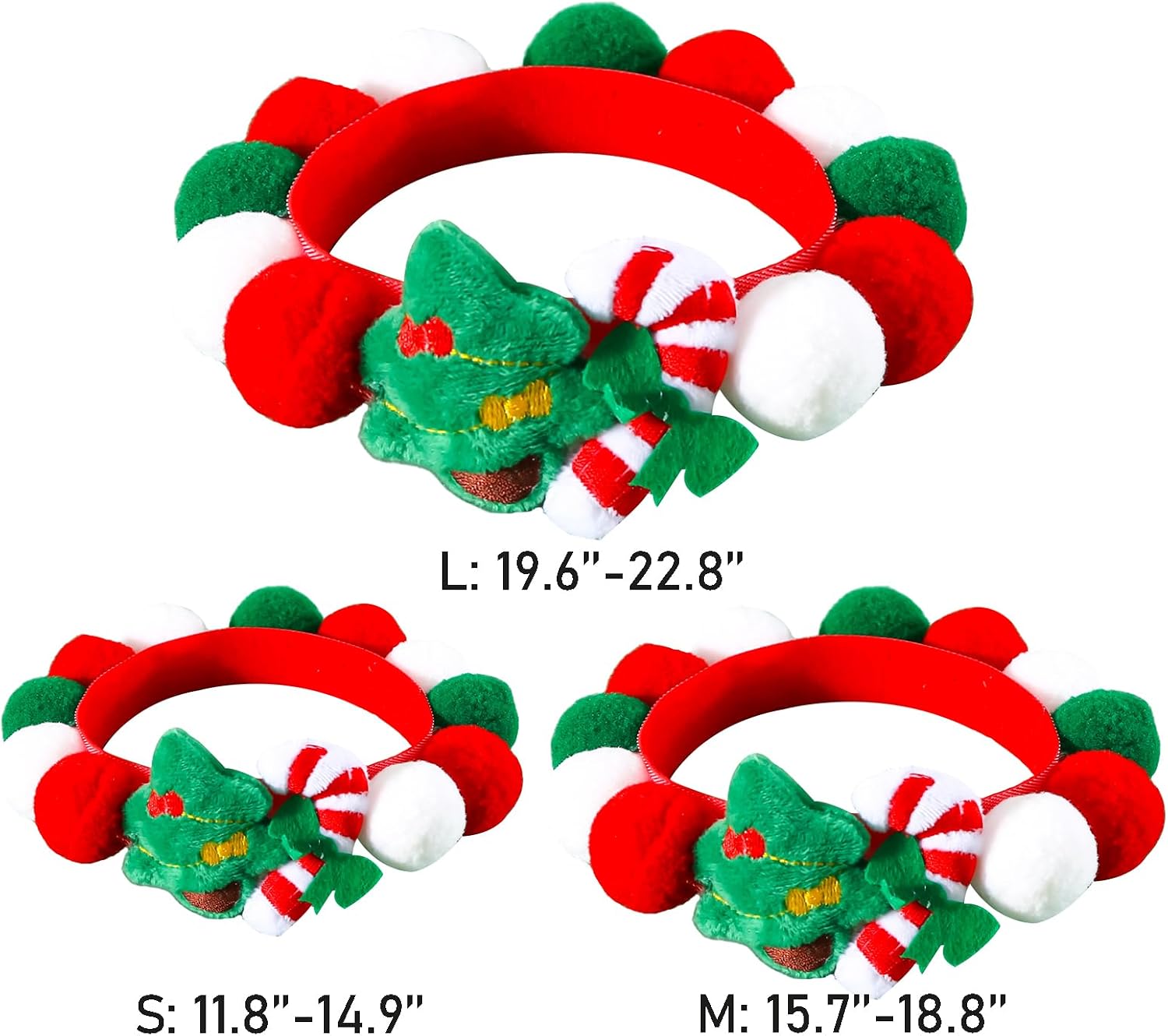 Elegant little tail Dog Christmas Costume 1PC Red Christmas Collar Soft Funny Pet Collars Headgear Adjustable Pom-Pom Headdress Cute Collar for Large Dog Pet Party Accessories Costume image 2