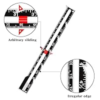 Vista 3 de 2 piezas de regla de costura, calibre deslizante de metal, herramienta de medición de costura, regla de acolchado para tejer, manualidades, costura