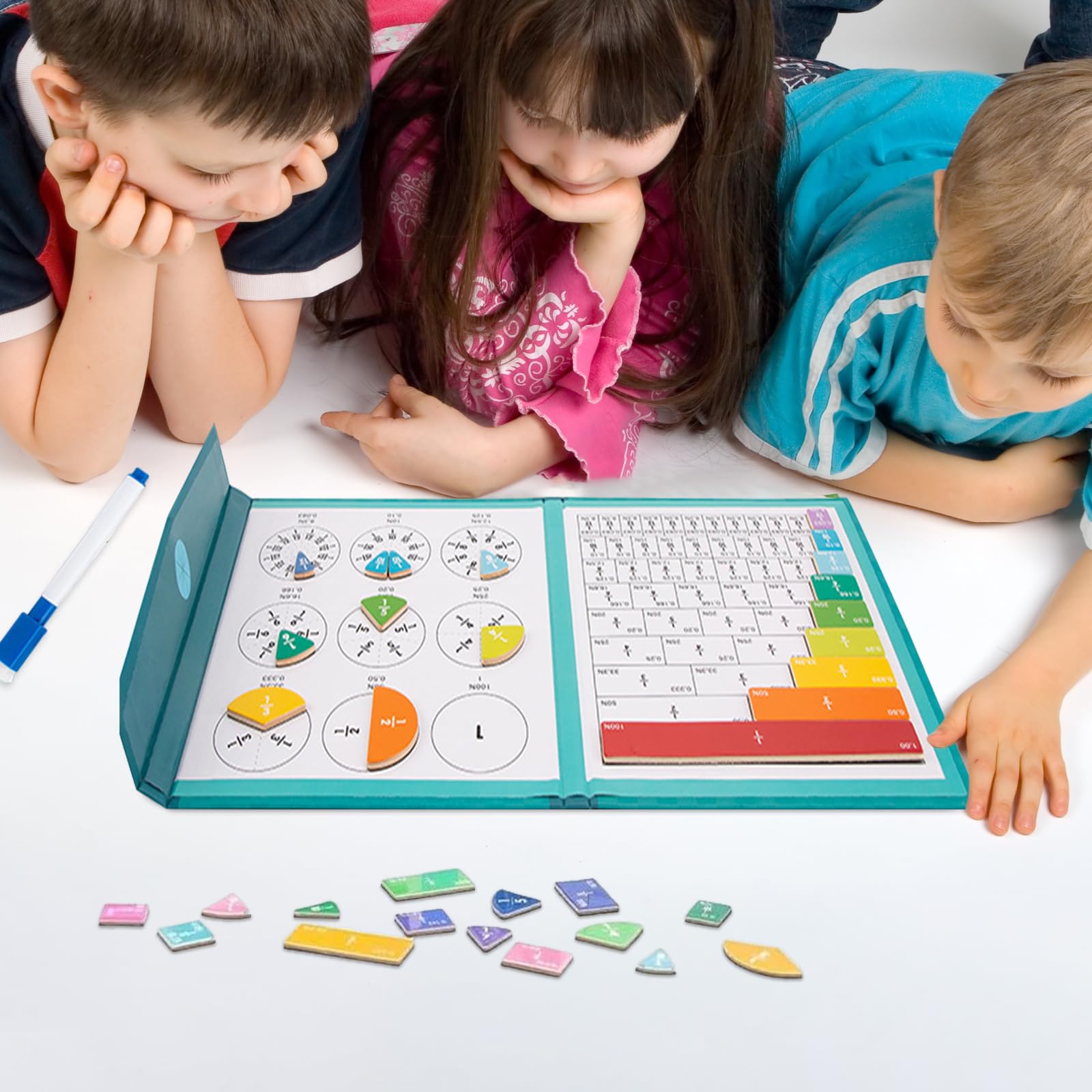 Set Montessori Frazioni Magnetiche - Giochi Matematici Per Bambini 6-12 Anni, Con Tavolette E Numeri