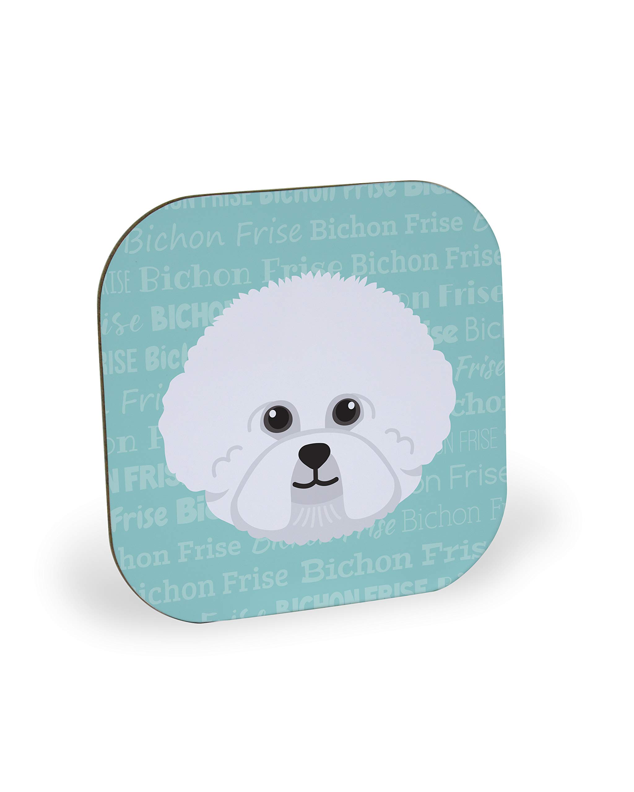 Untersetzer aus Hartfaserplatte (Bichon Frise), 4 Stück