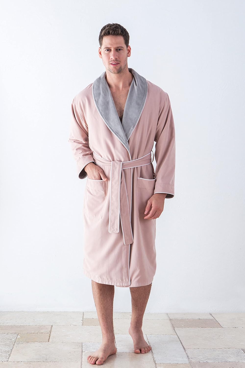 SEYANTE Plush Lined Microfiber Robe - Luxury Hotel Robe, Knee Length, Warm Unisex Bathrobe - Quality Spa Robe for Women & Men