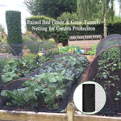 Miniatura 6 de JUNKOGO Red para pájaros de 7.5 x 65 pies, malla tejida para proteger plantas, árboles frutales, verduras contra pájaros, ciervos, ardillas, conejos