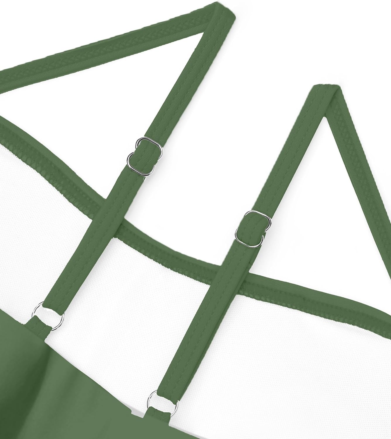 Girls Swimsuit Ruffle One Piece Swimsuits Solid Color Bathing Suit for Teens Contrast Trim Swimwear 9-16Y with Padded - Image 8