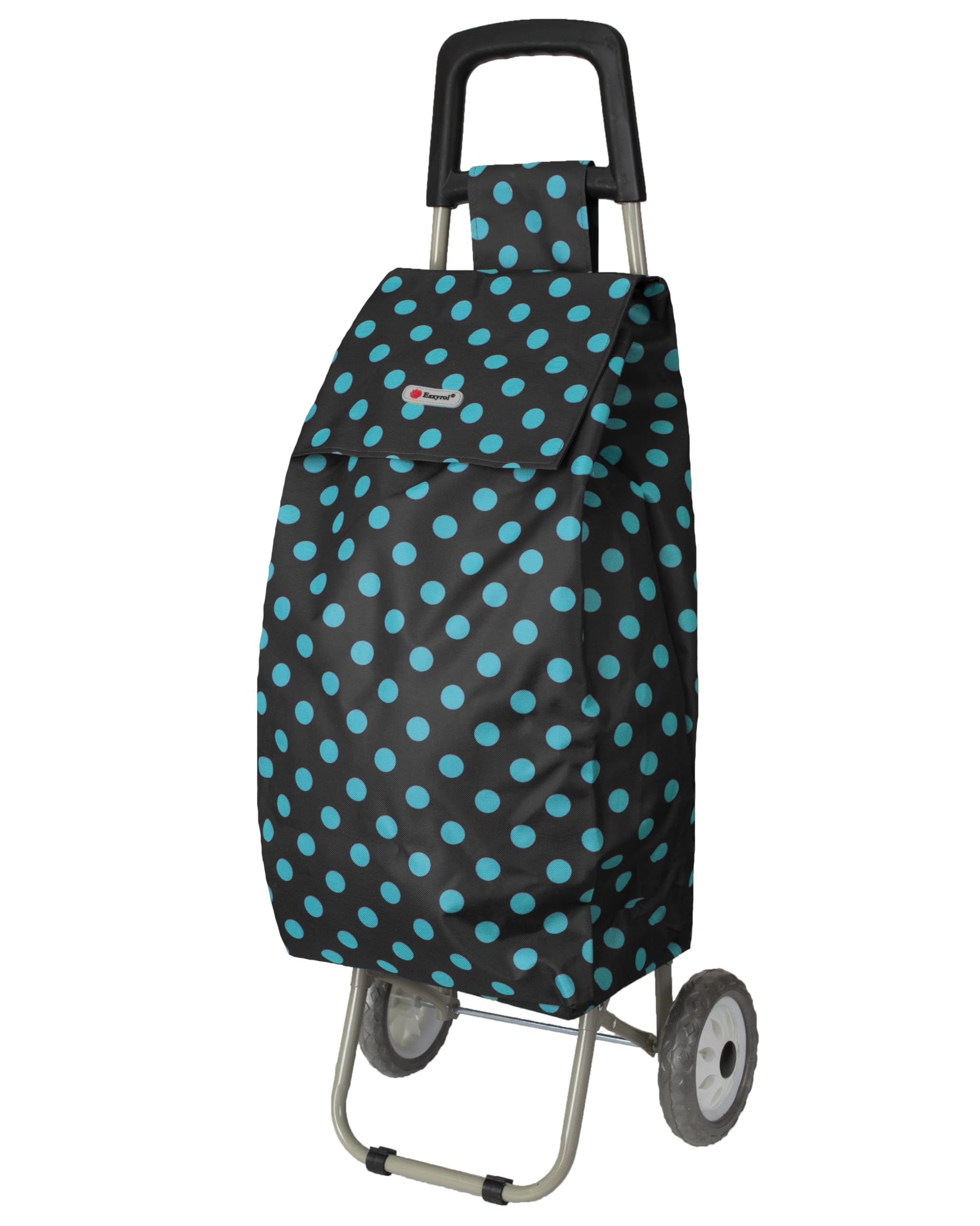 Dots Pattern Shopping Trolley Strong Large Basket Grocery (Black)
