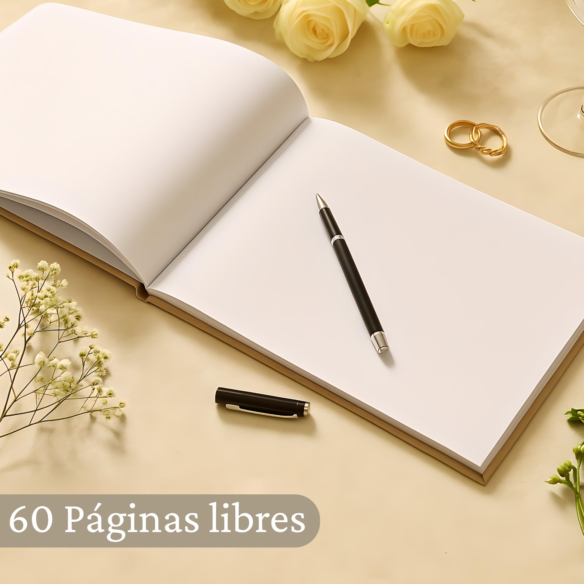 Libro de visitas personalizado – Libro de firmas para boda, cumpleaños y comunión (azul marino)