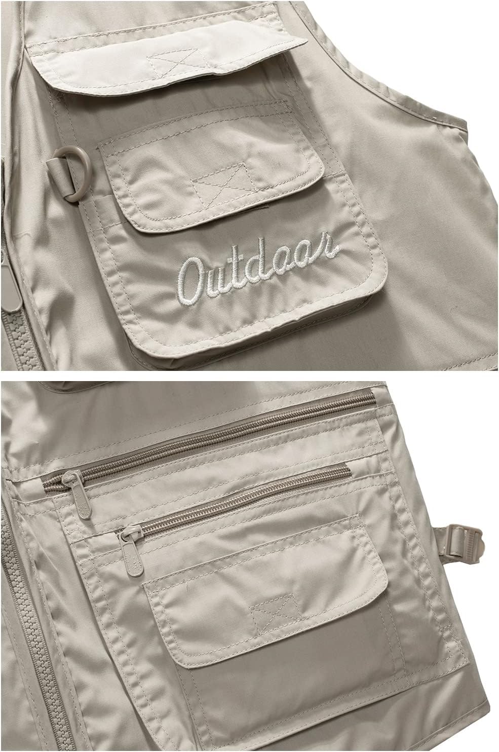 Kamizelka bez rękawów Męska kamizelka z wieloma kieszeniami Top bez rękawów Outdoor Fishing Camping Multi Travel Kamizelka turystyczna(XX-Large)