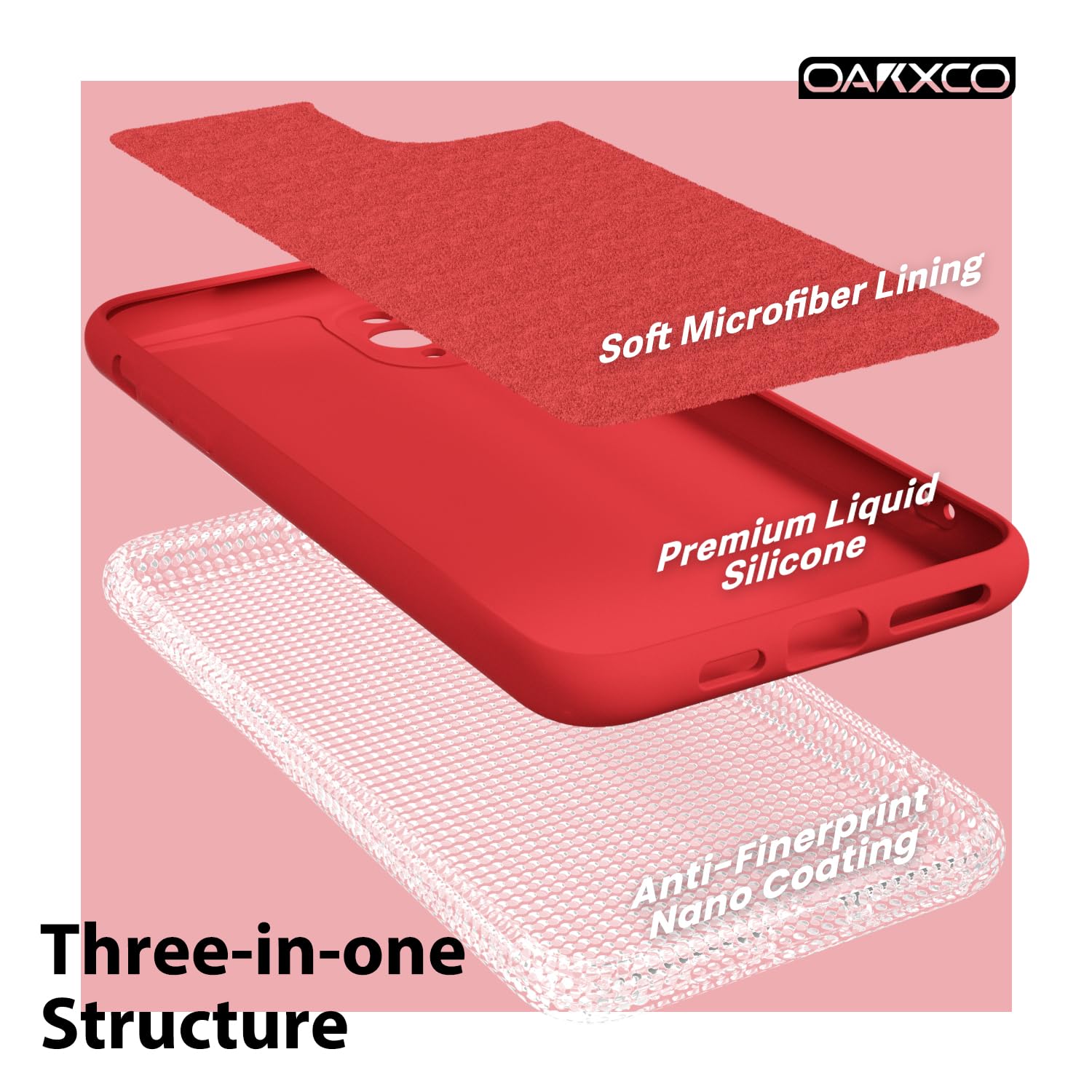 oakxco for iPhone 16 Pro Max Case Liquid Silicone, Soft Rubber Gel Elegant Aesthetic Basic Simple Cover, Cute Thin Slim TPU Matte Solid Color Plain Smooth Case for Women Girl, Light Pink — view 1332