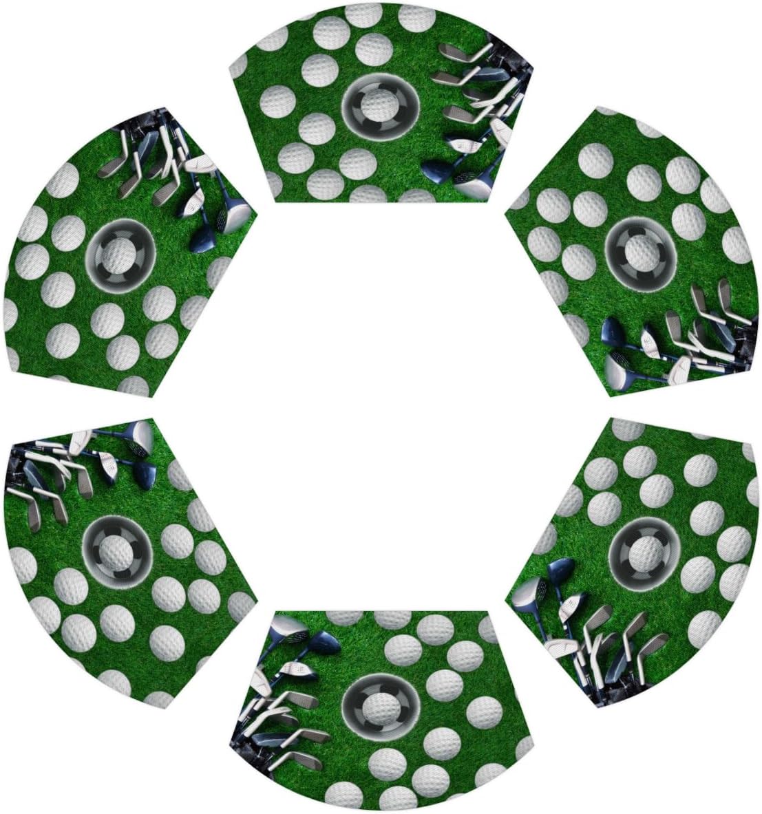 review Round Table Placemats Set of 4 Golf Balls Green Course Wedge Placemats Heat Resistant PVC Waterproof Table Mats for Dining Patio Table