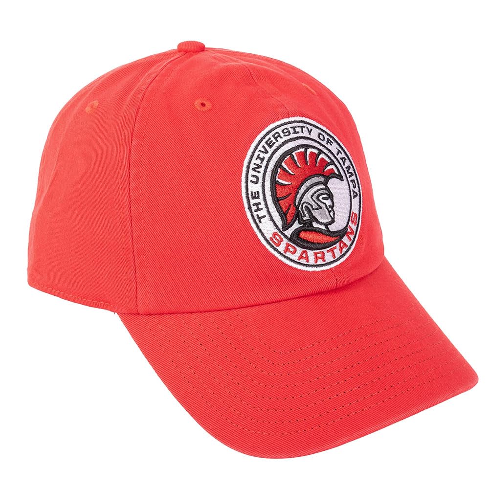 Desert Cactus University of Tampa Baseball Hat UT Spartans Brimmed Embroidered Hats Cap Adjustable Cloth Strap Adult (Style 1) Red