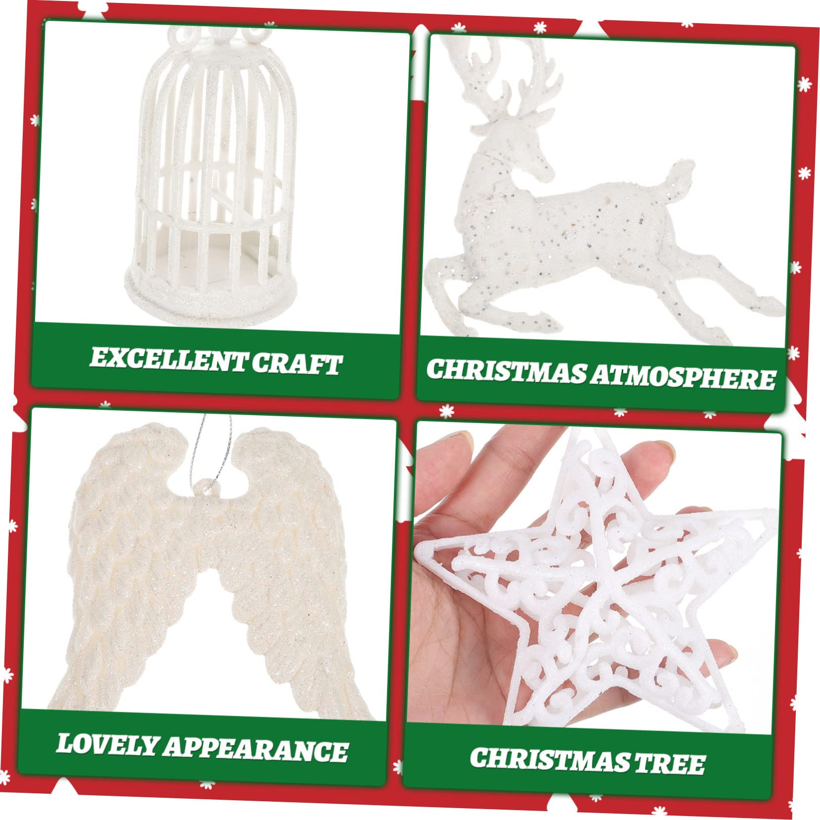 Alipis 5 Sätze Weihnachtsschmuck Weihnachtsdeko Weihnachtsstern Dekoration Weihnachtliche Hängende Hirschdekoration Weihnachtsbaumschmuck Weihnachtshirsch Weiß Schaum 4 Stück * 5