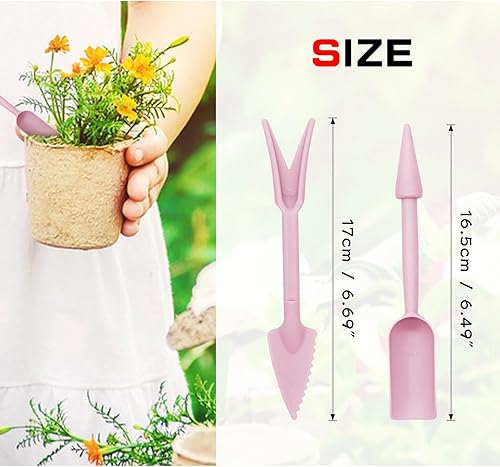 Miniatura 2 de Juego de herramientas de trasplante, 2 piezas pequeñas de plástico para siembra, extractor de plántulas, mini herramientas de jardín para plantar