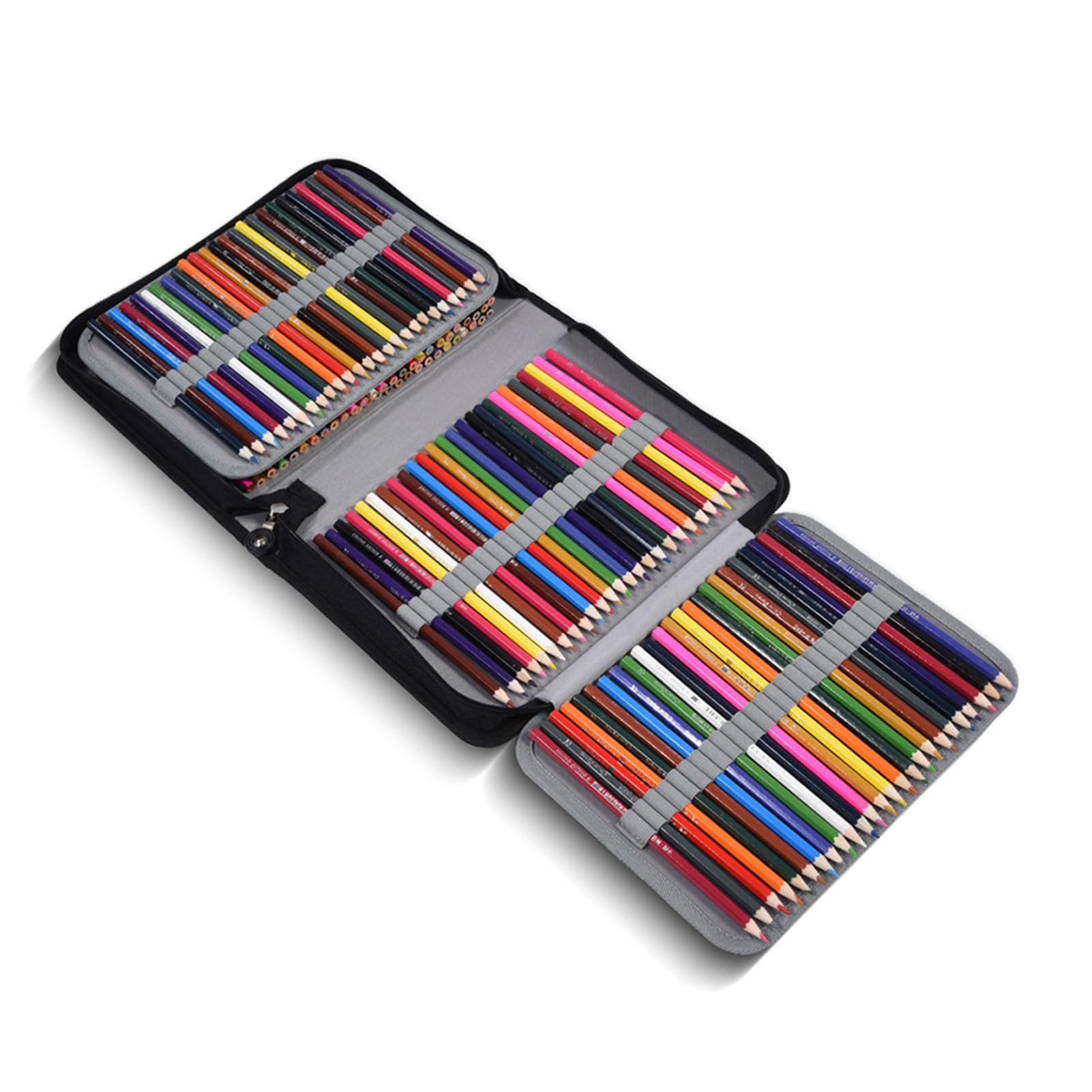 150 Slots Colored Pencils Case Large Capacity PU Leather Portable Pencil Case with Zipper Pen Bag Multi Layer Art Pencils Storage or ganizer (Aubergine)