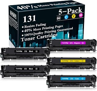 5 Pack (2BK+C+M+Y) Cartridge 131 Remanufactured Toner Replacement for Canon Color MF8280Cw MF8230Cn MF620C MF621Cn MF624Cw MF628Cw MF623Cn MF626Cn LBP7110Cw LBP5050 MF8280Cw MF8230Cn Printer