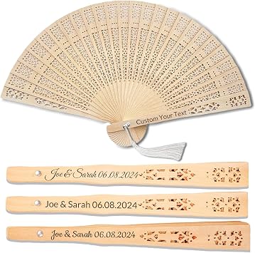 20 Pcs Wedding Fans Custom Wedding Fans for Guests Bulk 30 Engraved Text Personalized Party Favors for Guests Hand Fans Gifts 20