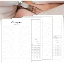 Guapa pre-printed eyebrow practice skin. Double-sided silicone pads with multiple brow shapes & spine patterns for microblading & PMU training. 1.5mm thick. eyebrows-3PCS White #12