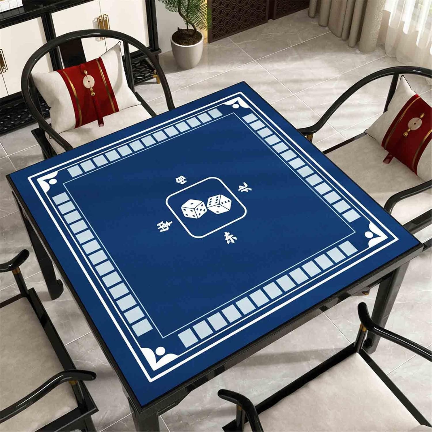 Quick-Drying Mahjong Table Cloth Non-Slip Mahjong Mat Game Mat for Table Silent Chinoiserie for Board Games Beginners