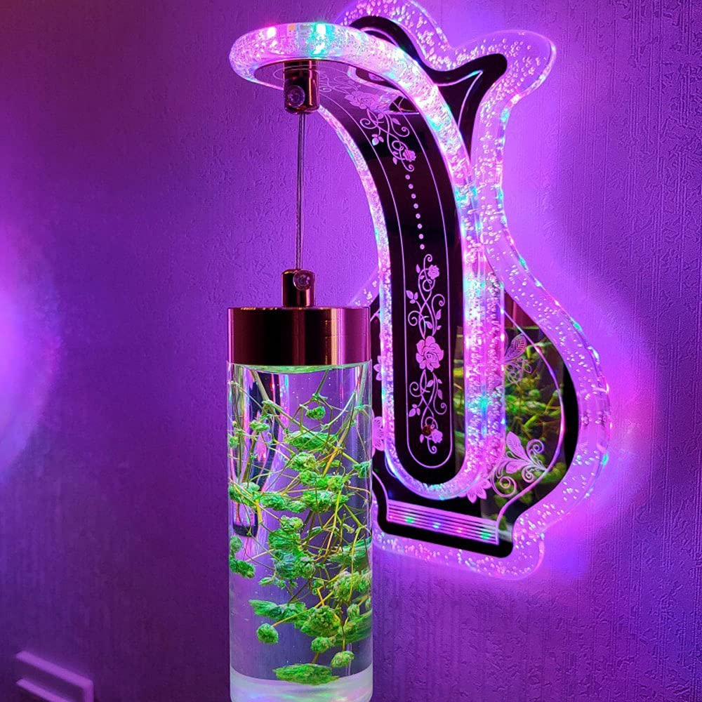 Applique Murale de Chevet Gradation Couleur LED Éclairage Escalier Moderne Miroir Fleur Cristal