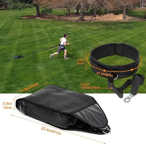 Miniatura 7 de Uboway Entrenador de trineo ajustable para entrenamiento de velocidad Sprinter en interiores con 4 sacos de arena de peso de 10 a 40 libras