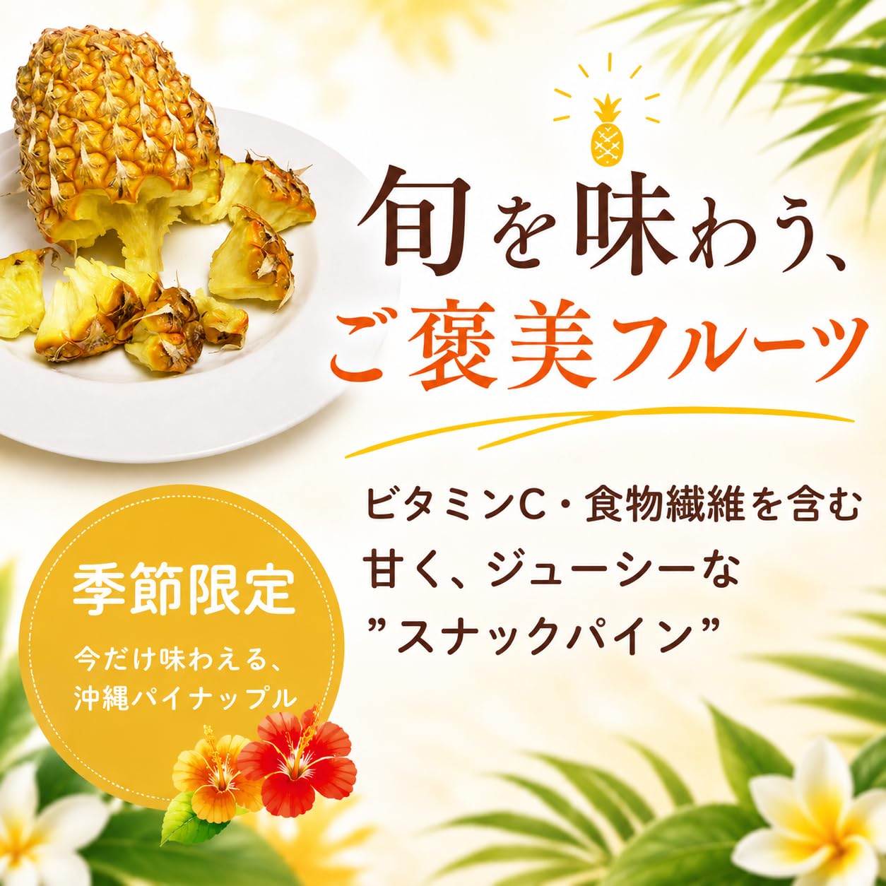 限定甘い樹実り完熟スナックパイン❣️生産量日本一の東村の