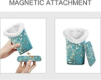 Vista 207 de Fintie Soporte para anteojos forrado de felpa con base magnética, estuche de cuero vegano prémium para lentes