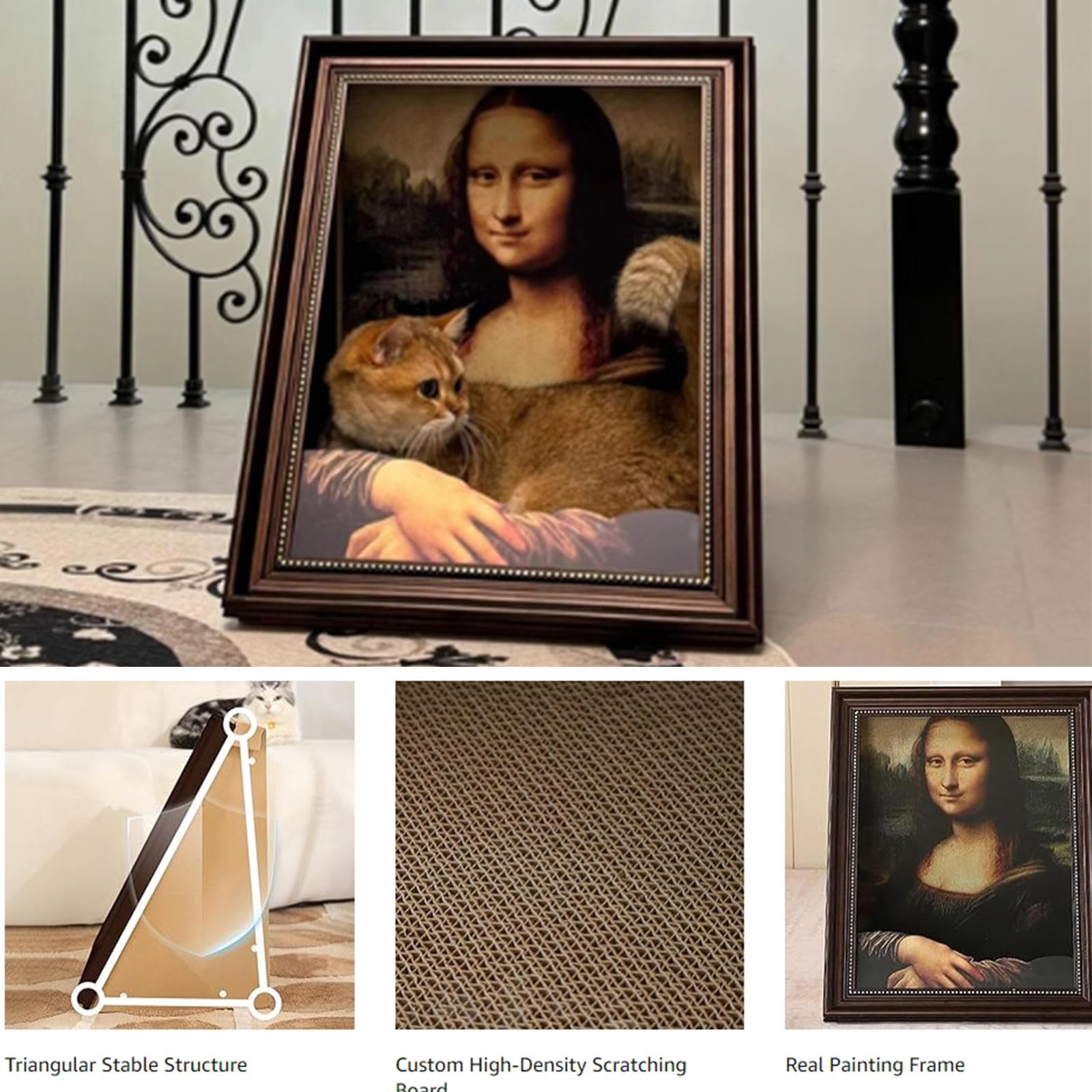 4D Pintura al Óleo Gato Nido, Arte Vertical Gato Rascador, Gatito Marco Gato Nido para Todas Las Estaciones Gato Juguete Casa del Gato,Iris