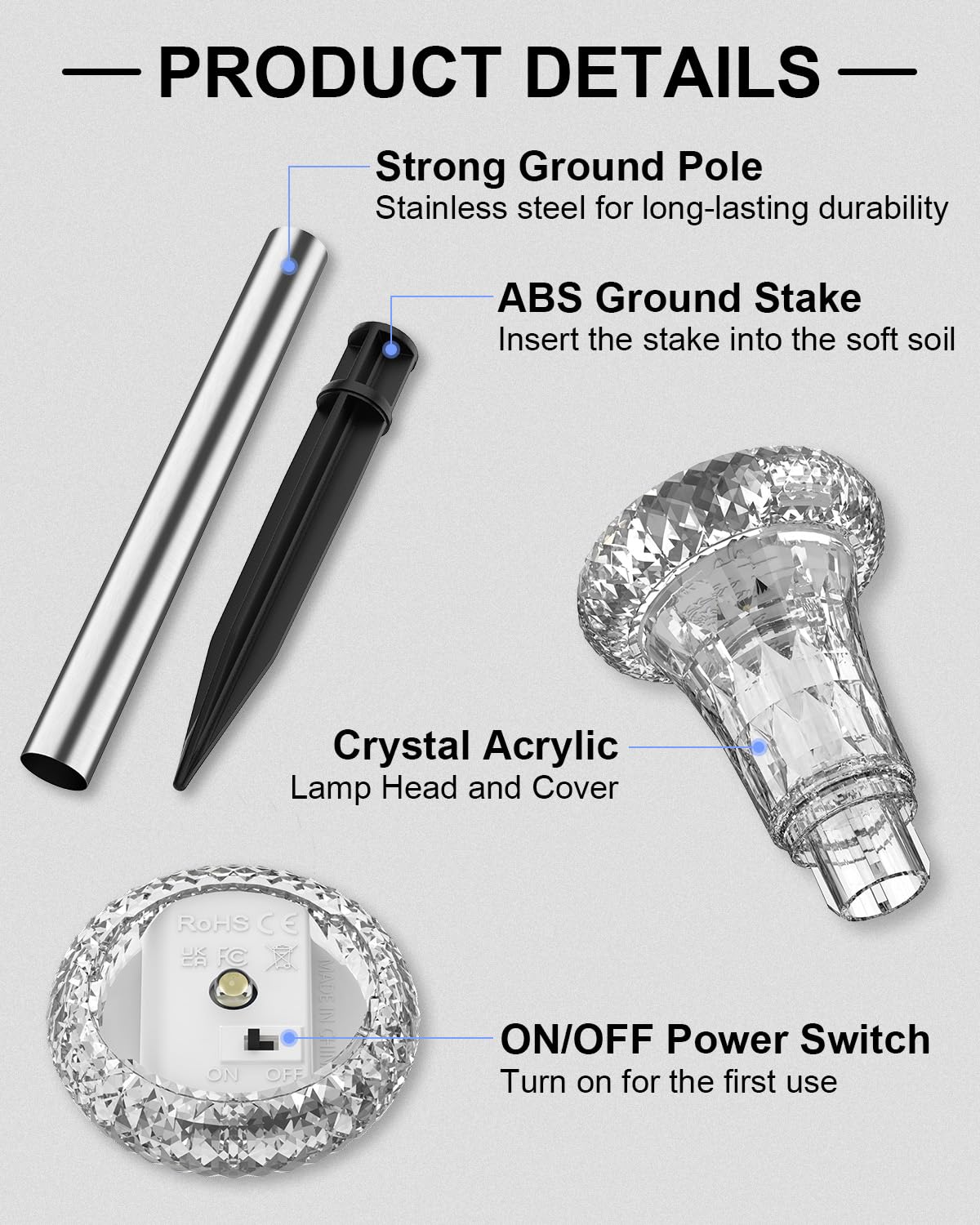 SonPen Solarlampen für Außen 6 Stück LED Solarleuchten Garten, Warmweiß – Ansicht 8