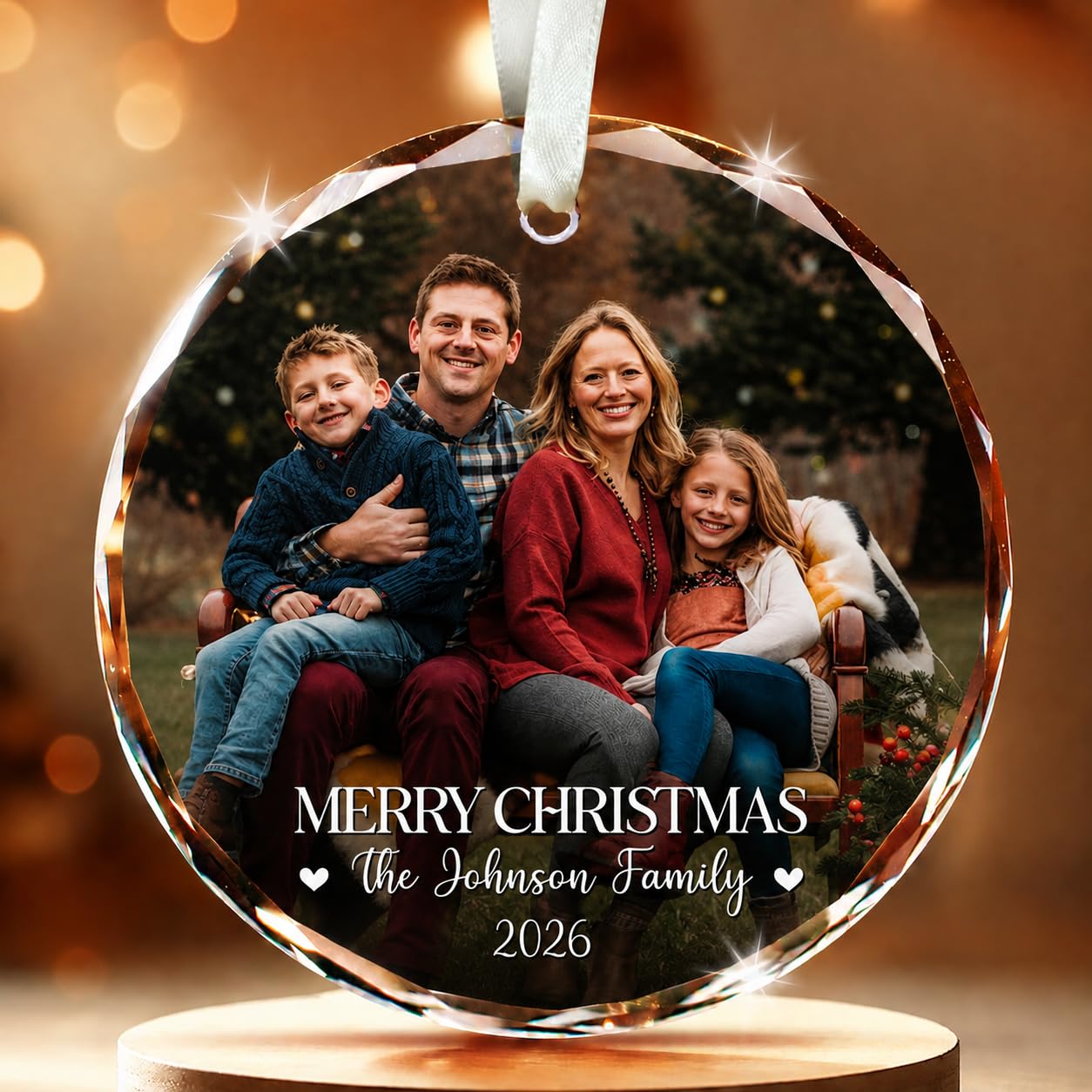 Fastpeace Personalized Family Christmas Ornament – Custom Photo Ornament – Christmas, New Year, Family Reunion – Gift for Parents, Kids – 2025 Keepsake