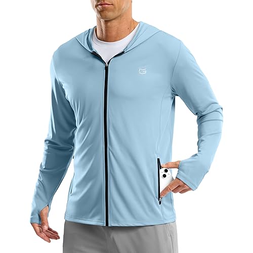 G Gradual Men's UPF 50+ Sun Protection Hoodie Jacket Lightweight Full Zip Hoodies Long Sleeve Shirts for Men Hiking Fishing