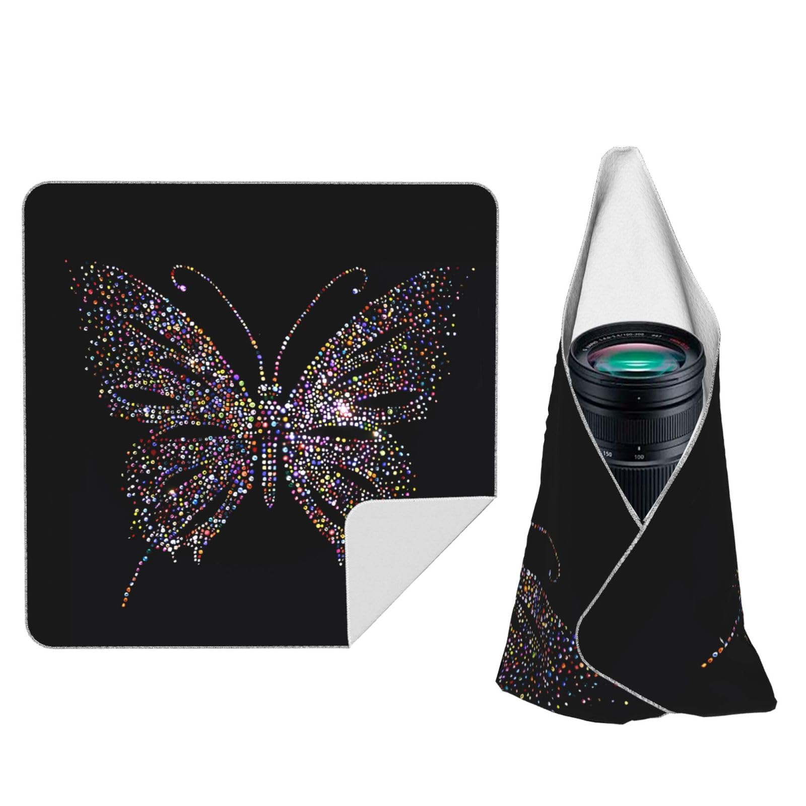 Zhaoyugoods Black Flowering Butterfly Camera Wrap Cloth