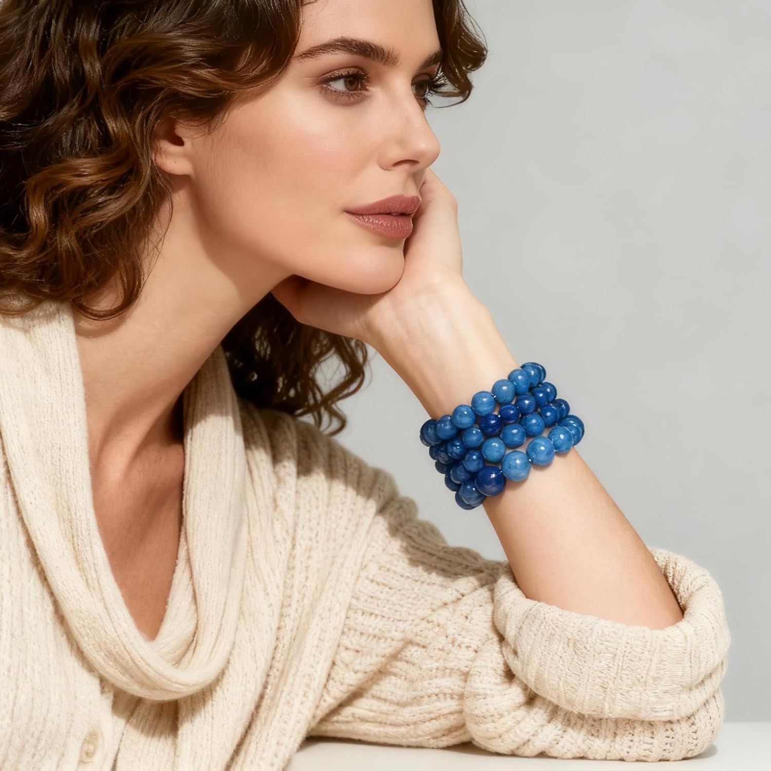 About 45pcs 8mm Natural Stone Beads Kyanite Beads Crystal Gemstone for Jewelry Making, DIY Bracelet Necklace - Image 6