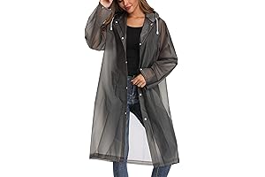 Besshopie Clear Rain Poncho Waterproof Raincoat