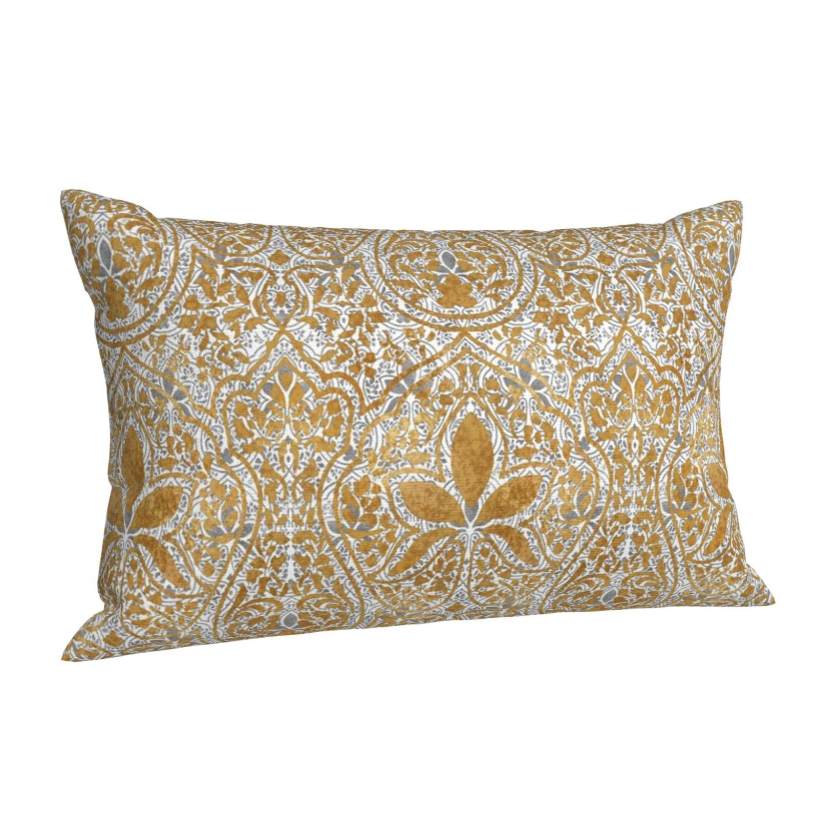 Amazon.co.jp: ホワイトシルバーギルトゴールドバティック 枕カバーす