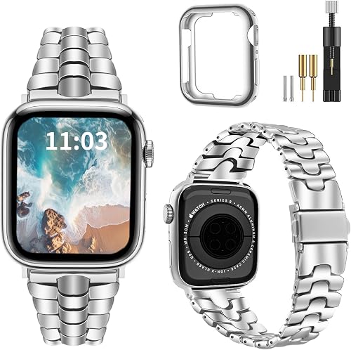 YouthRun Thin Metal Band Compatible with Apple Watch Band 38mm 40mm 41mm 42mm 44