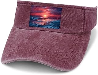 Sun Visor Hat Sunscreen Visor Cap for Men Women Cowboy Sport Empty Top Ocean at Warm Twilight Baseball Cap Sun Visor Caps
