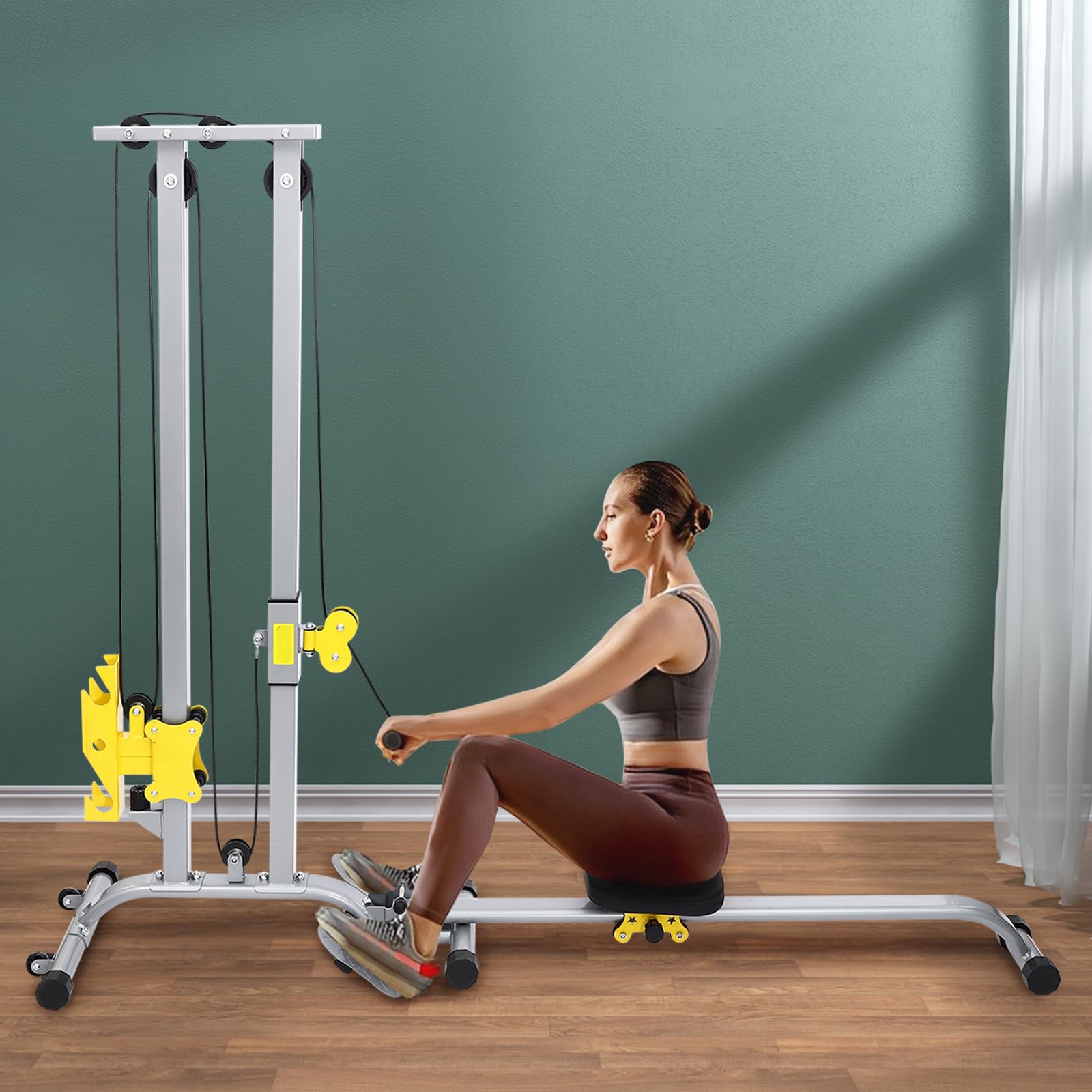 Bacacoo Multifunctional Fitness Rack, Heavy Duty Strength Training Fitness Equipment Load Capacity 220.46lbs, for Home Gym Multi-Function Strength Training Fitness Equipment (Silver)