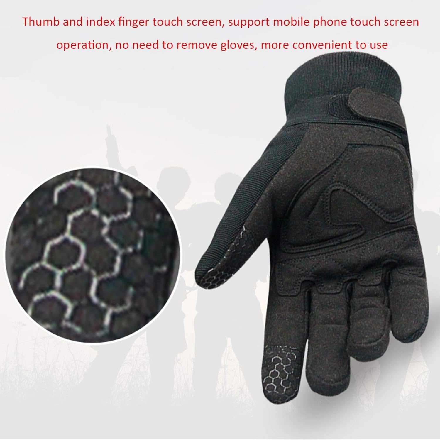 Gloves Warm Gloves, Outdoor Windproof Work Cycling Touch Screen Gloves Waterproof Thermal Gloves Cold Weather Outdoor Camping (Size : XXL)