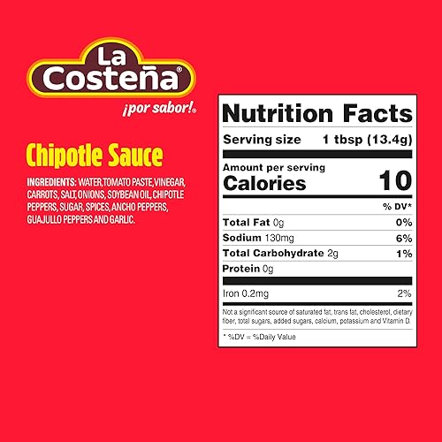 Miniatura 2 de La Costeña Chipotle Salsa  Para adobos cocinar y más  Lata de 776 onzas paquete de 24