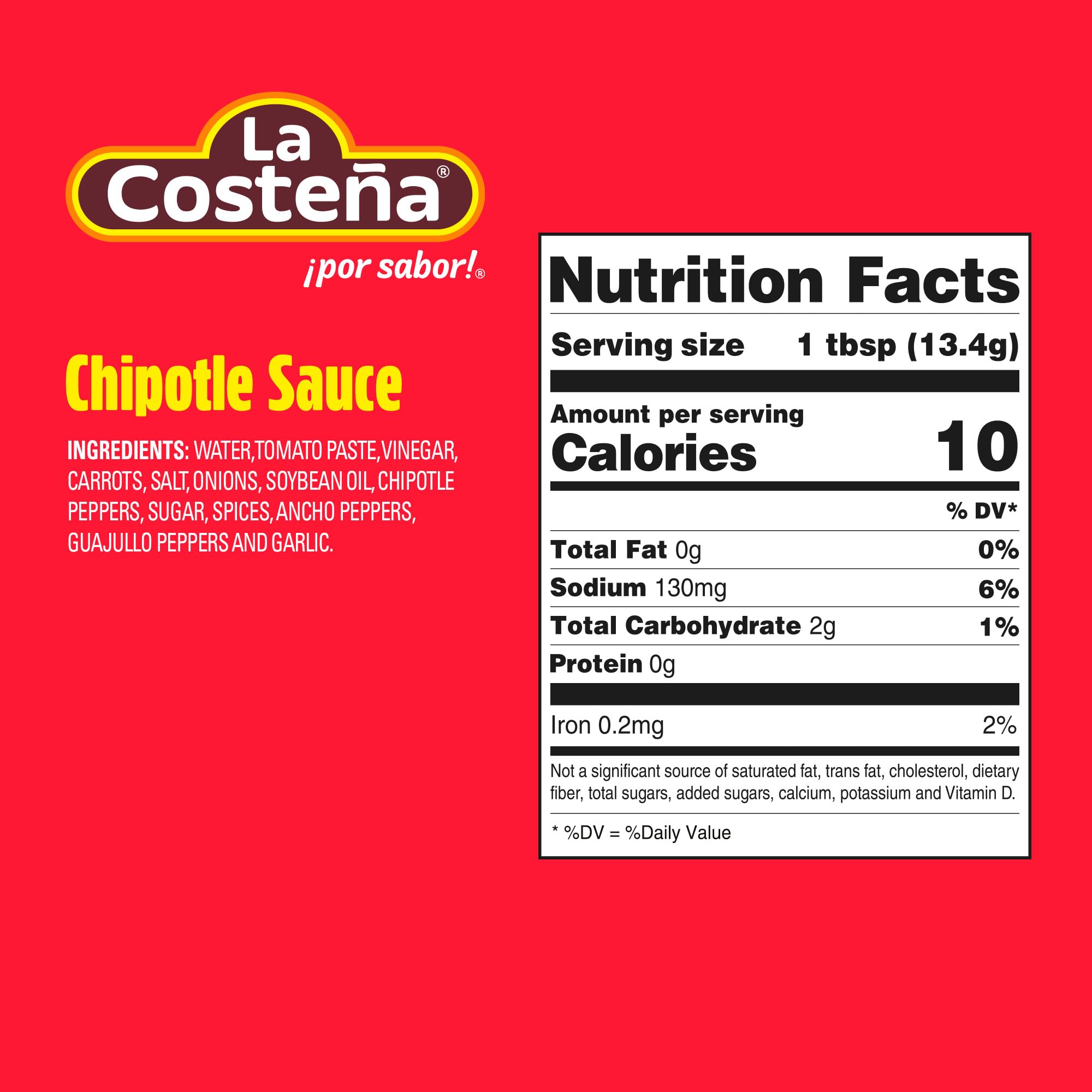 La Costeña Chipotle Salsa - Spicy Salsa Made with Chipotle Peppers for Mexican Food, Enchilada Sauce, Adobo Sauce, Fajita Seasoning, Aioli, Birria & Street Taco Seasoning - 7.76oz, 24 Pack Cans