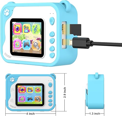 Miniatura 8 de Cámara para niños con impresión instantánea, video de 1080P, tarjeta SD de 32 GB, juguete para niños, regalos de cumpleaños de Pascua para niños y