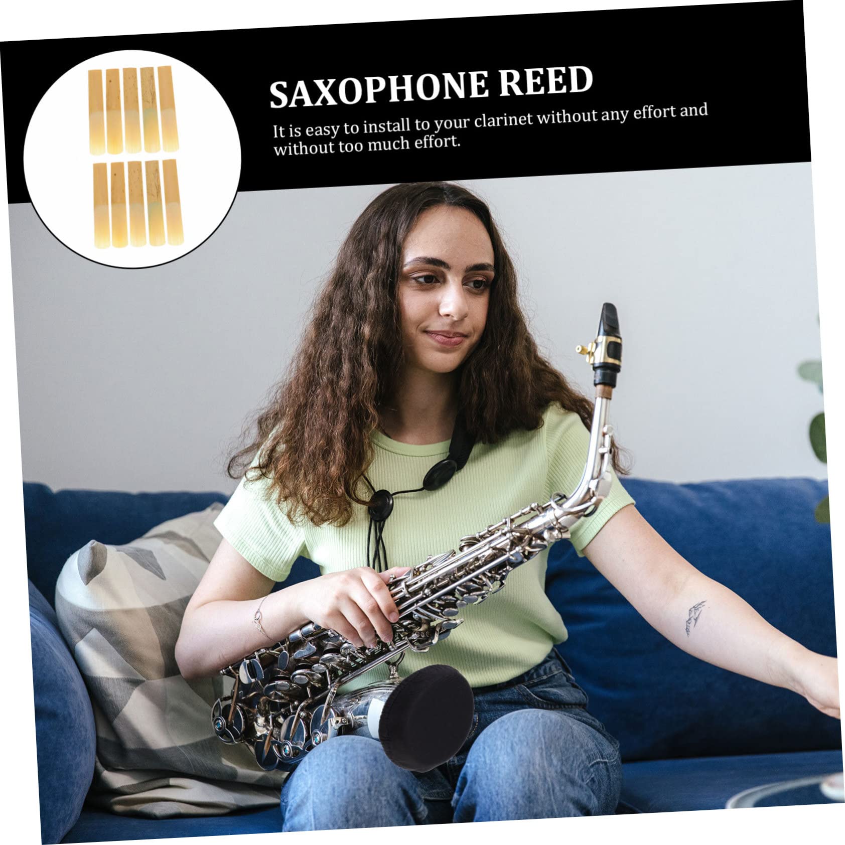 50piezas Cañas De Clarinete Dureza Accesorios Prácticos Para Amantes Del Clarinete Flexibles Sonido Rico Instalación Sencilla y Duraderas