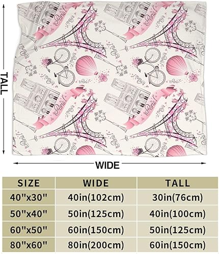 Miniatura 3 de Duduho Manta de cama de la Torre Eiffel de París, ultra suave, para el Día de San Valentín, para todas las estaciones, cálida y ligera, acogedora