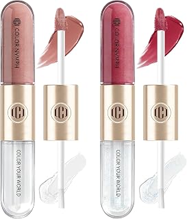Color Nymph Matte Liquid Lipstick with Clear & Shimmer Lip Oil | 2PCS Lip Makeup Set for Women & Girls | High Pigment Color Long-Lasting Dual Ended Lip Gloss | Cruelty-Free & Vegan (2-Count, 03)