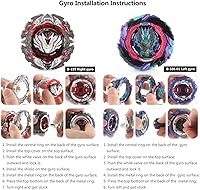 Vista 4 de Burst Gyro Blade Set - 12 Spinning Tops, 2 Launchers, Metal Fusion Combat Game in Portable Storage Box for Kids, Children, Boys Ages 6+ - Battling