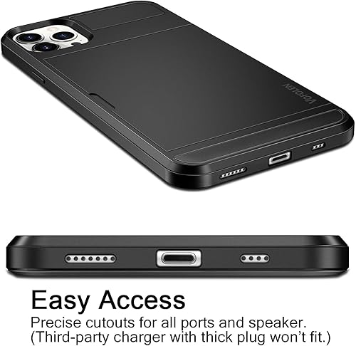 Miniatura 5 de Vofolen Funda compatible con iPhone 12 Pro Max 5G, tarjetero para tarjeta de crédito, ranura de identificación, bolsillo trasero deslizante,