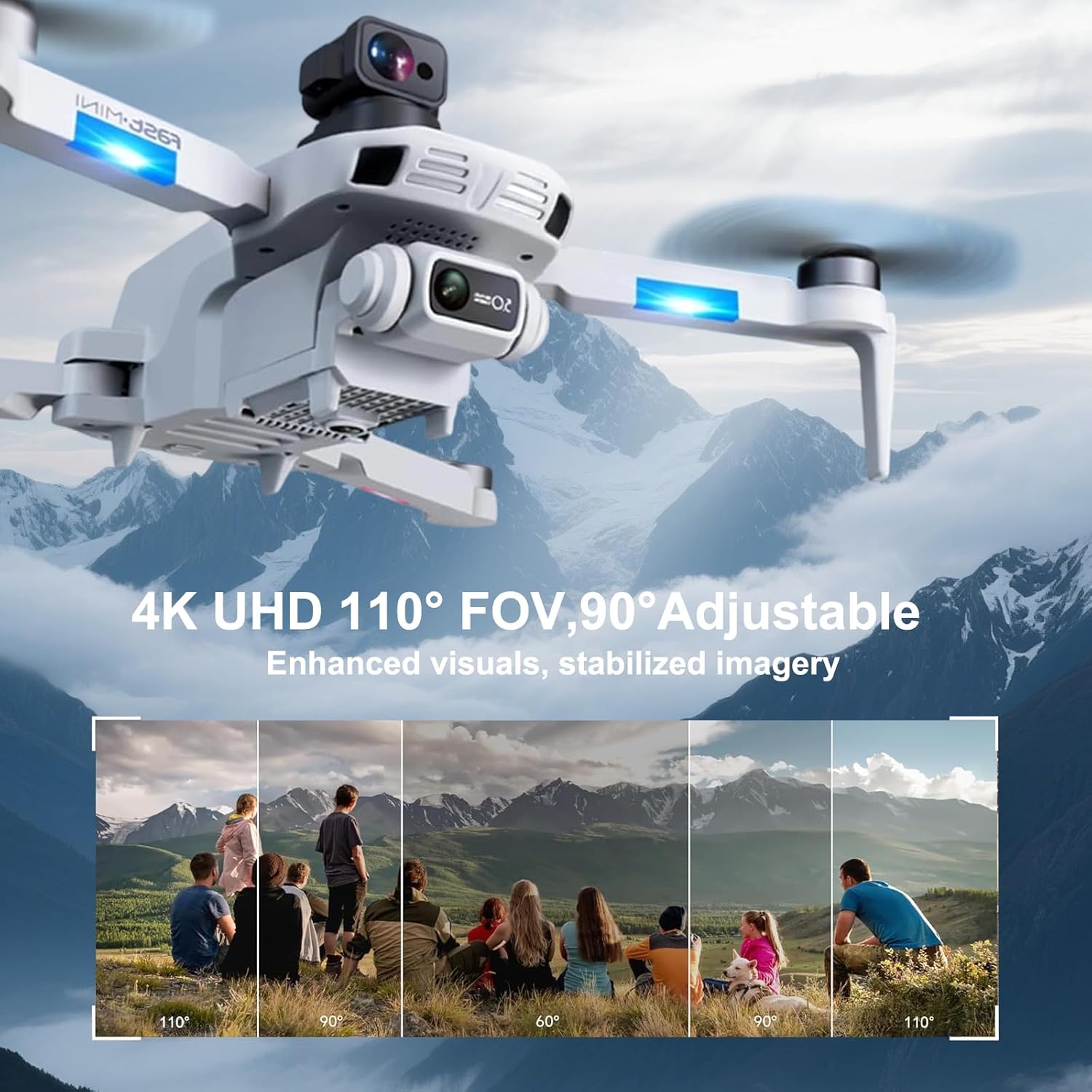 Drone with Camera for Adults 4K, FPV RC Quadcopter with Brushless Motors,Optical Flow Positioning, Obstacle Avoidance,GPS Drone with Follow Me, Auto Return, Lightweight and Foldabl...
