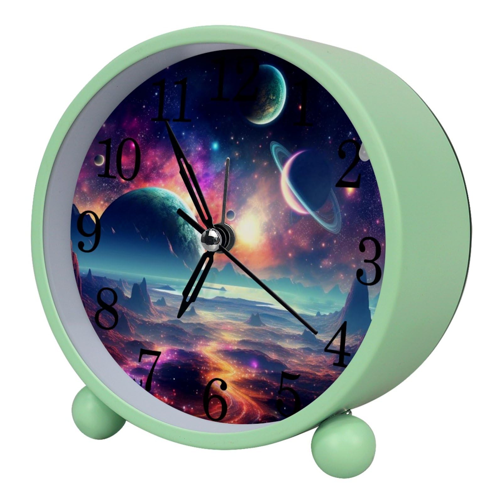 etoenbrc Battery Operated Clock Slient Plastic Table Clock Battery Operated Bedside Alarm Clock with Light for Bedroom Living Room(Color267)