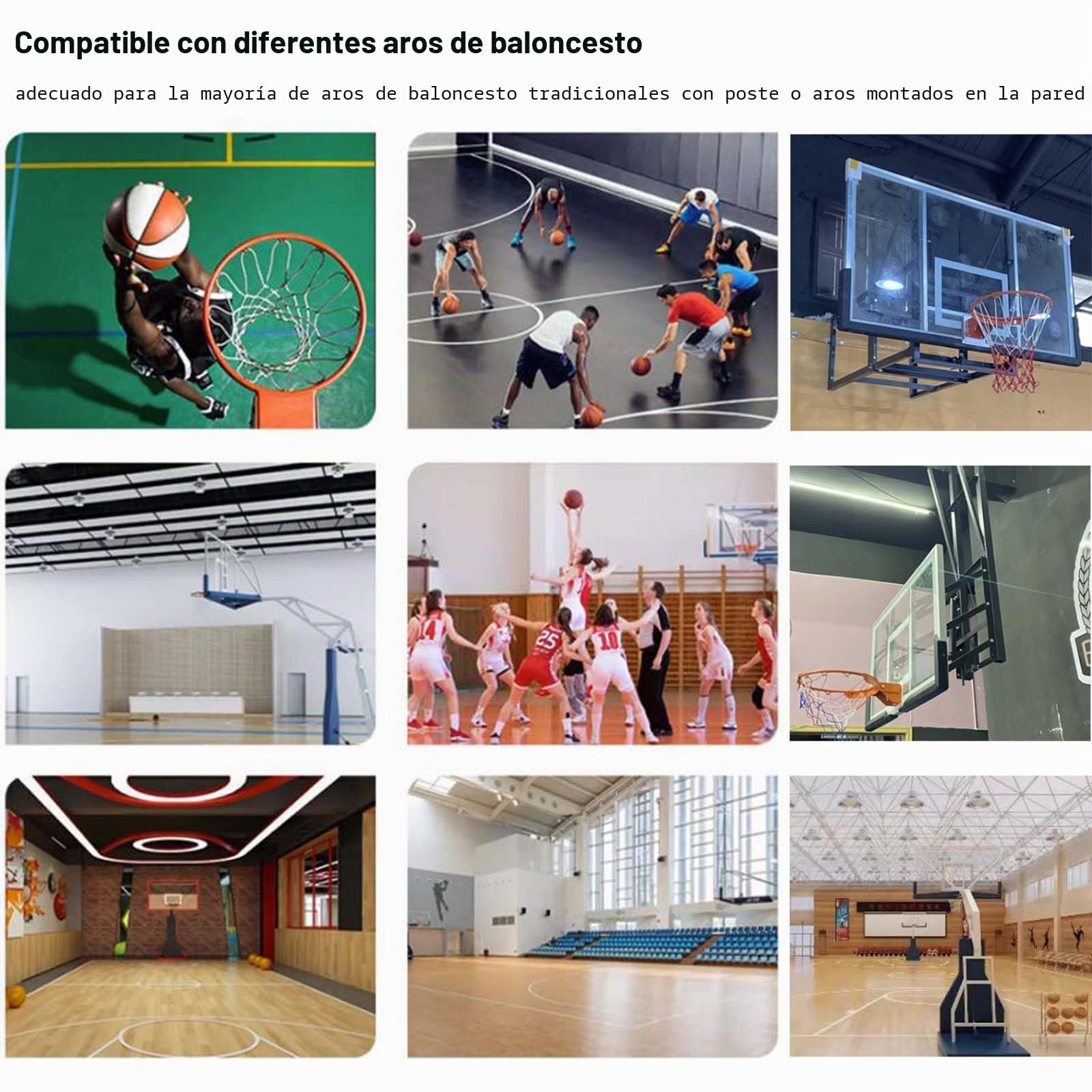 Dispositivo de Devolución Pelota Sistema Colgante Negro Baloncesto Práctica de Ayuda, Sistema metálico de devolución de tiros de baloncesto fácil de montar, Sistema de retorno de baloncesto de práctic