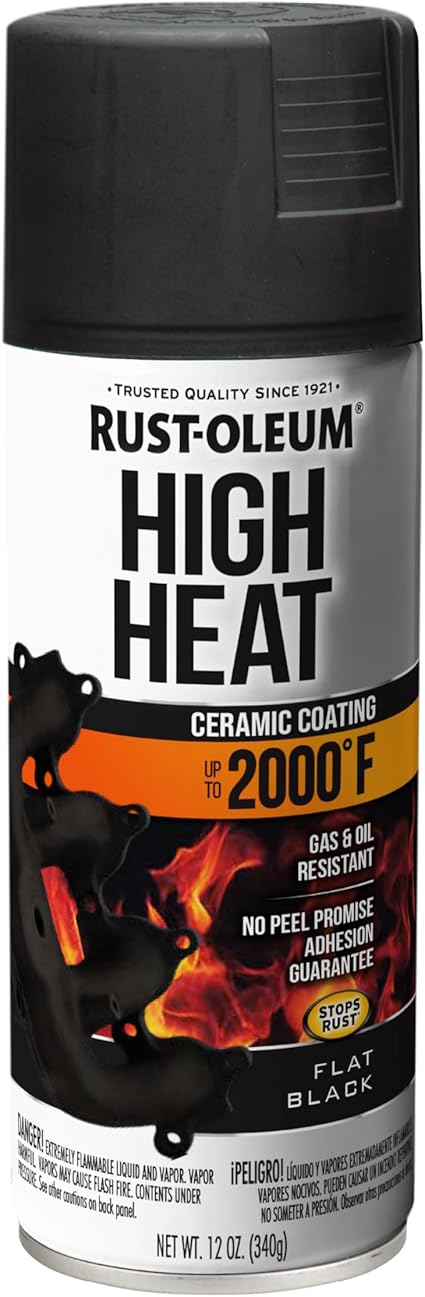 Rust-Oleum 248903 Automotive High Heat Spray Paint, 12 oz, Flat